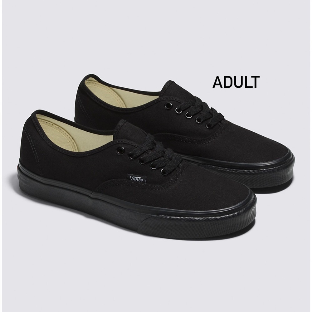 Adult Authentic Black on Black Vans